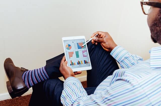 man using tablet